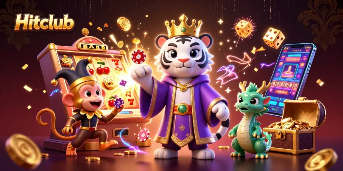 Experience the Hitclub excitement with vibrant characters and jackpot action all around.