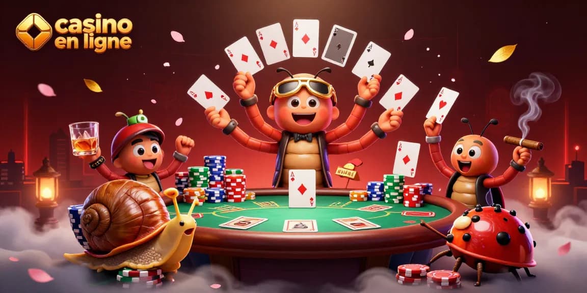 Profitez de jeux de casino en ligne avec une illustration de l'animation ludique.