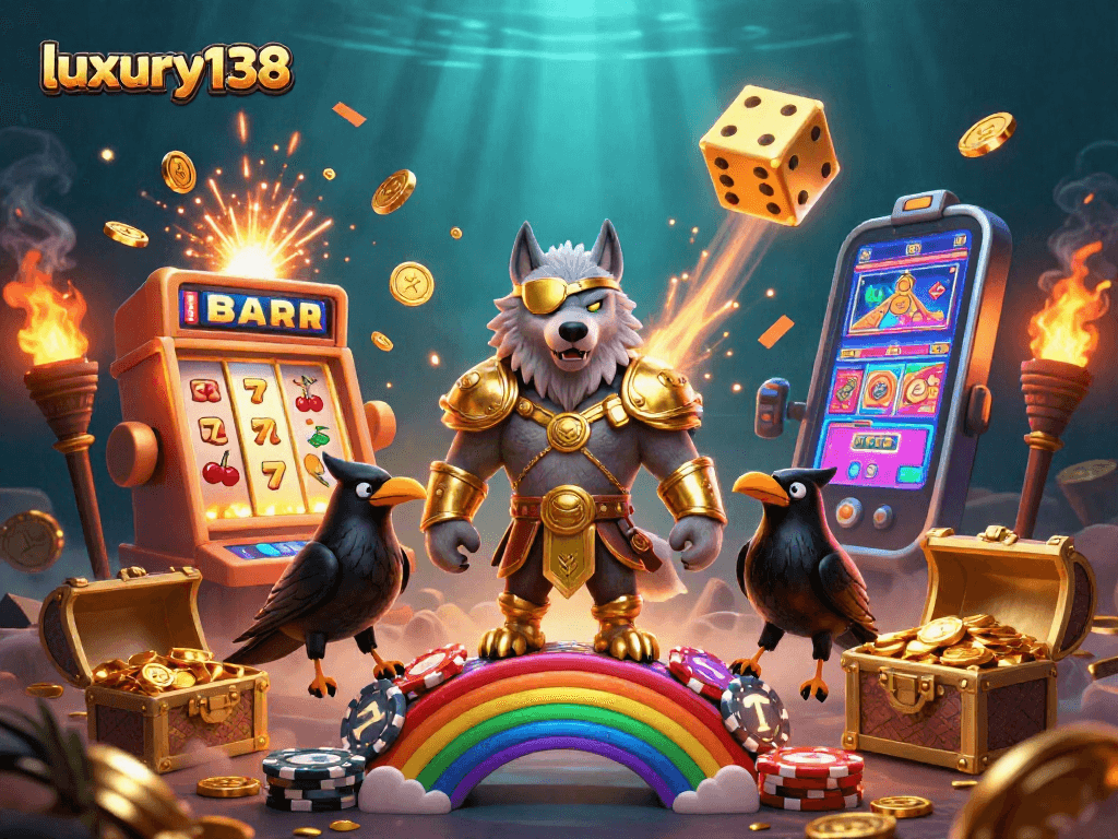 Luxury138 menyajikan permainan slot menakjubkan dengan simbol keberuntungan yang bersinar.
