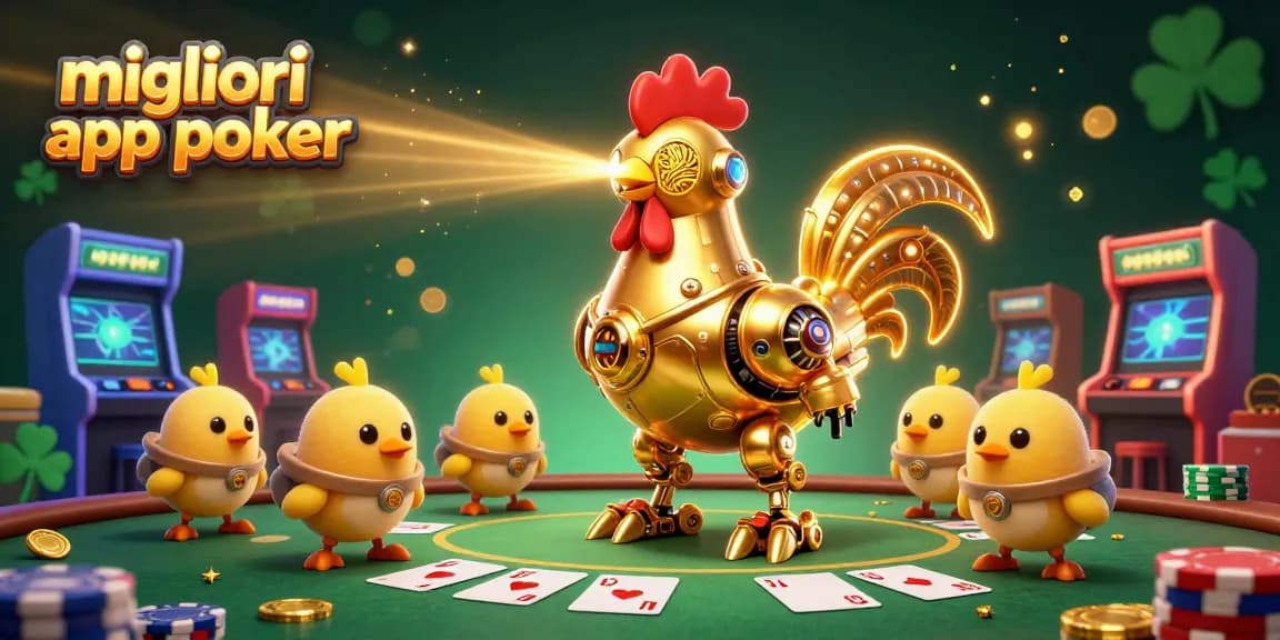 Gioca con le migliori app poker in un mondo 3D colorato con robot, chip e tavoli.
