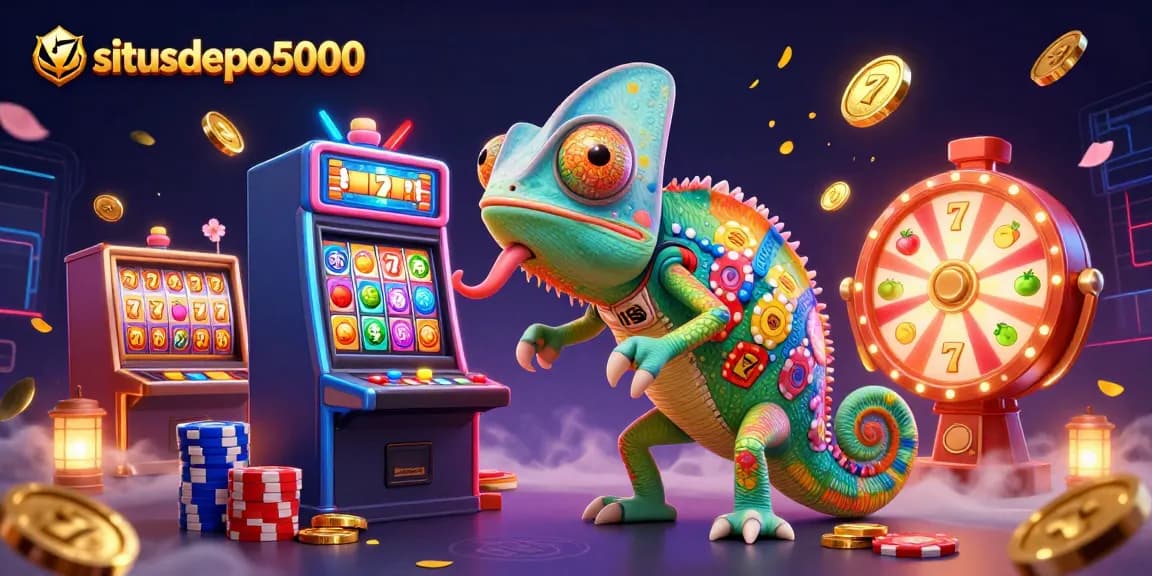 Experience exciting slots with the colorful scene showcasing situsdepo5000's gaming elements.