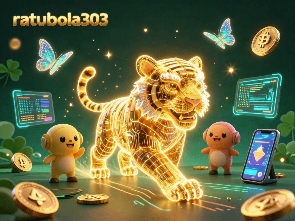 ratubola303 bermain di kasino digital dengan koin Bitcoin dan Ethereum yang bersinar