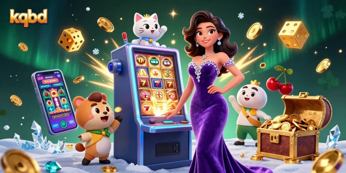 Experience excitement with kqbd's slot machine jackpot scene filled with coins and animations.