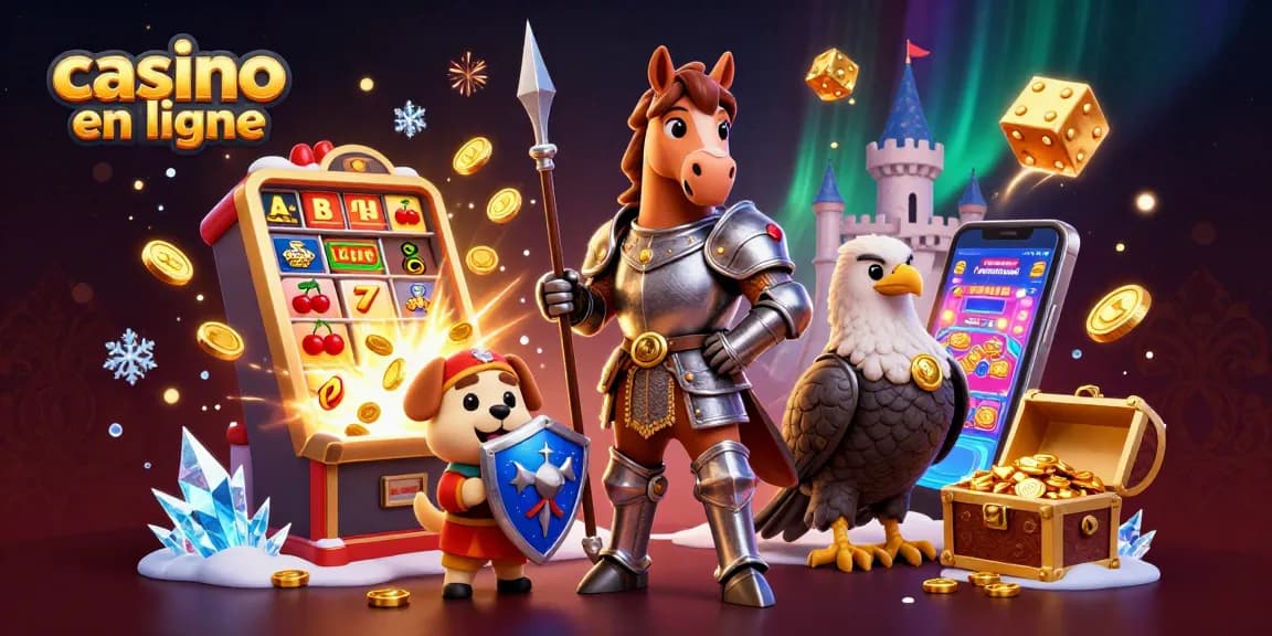 Jouez sur les machines à sous au casino en ligne avec un chevalier, un petit chien et un faucon.