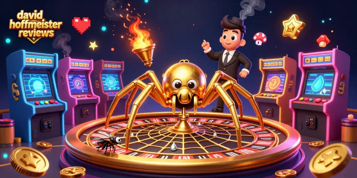 david hoffmeister reviews highlight thrilling bets with a 3D cartoon spider and lively gaming scene