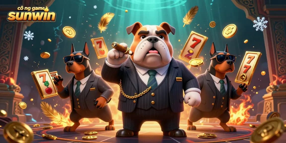 Engage with the dynamic world of cổng game sunwin featuring a mafia bulldog and bodyguards amidst thrilling casino elements.