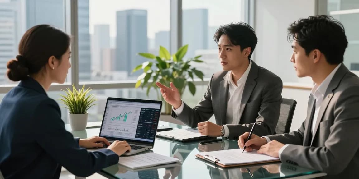 Third Eye Capital investment strategy meeting with financial analyst in modern office, showcasing collaboration and growth.