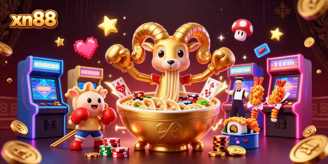 Participate in vibrant games with xn88's inviting digital illustration of unique casino characters.