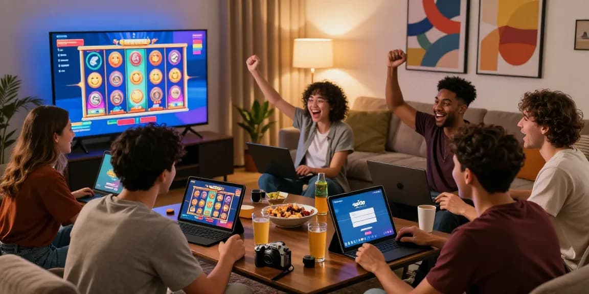 Friends enjoying a gaming session on Raja328 daftar platform.