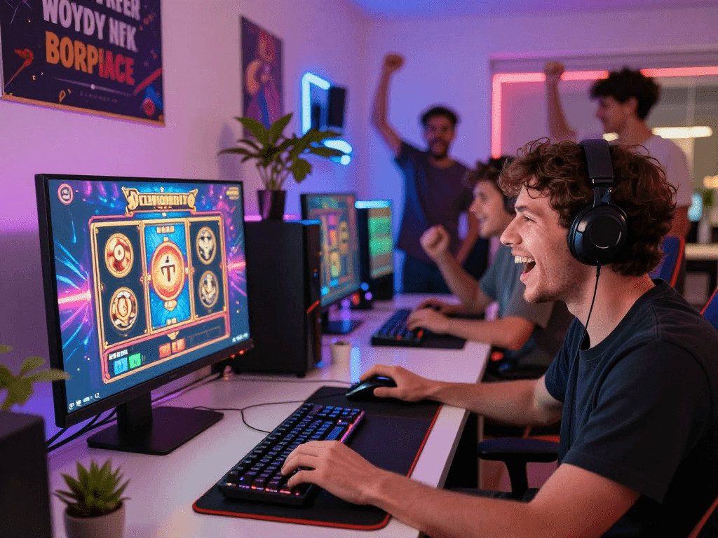 Exciting gaming scene showcasing info slot strategies and vibrant gameplay immersion