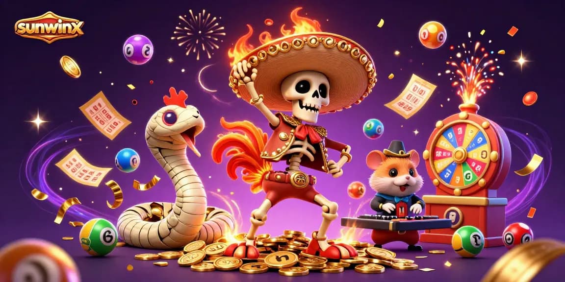 Experience vibrant wins with sunwinx, depicted in a lively 3D casino illustration featuring dazzling game elements.