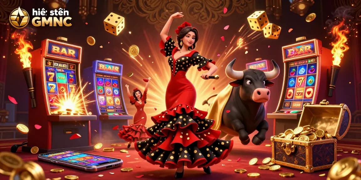 Experience the excitement of the hệ thống GMNC with dynamic casino elements and vibrant characters.