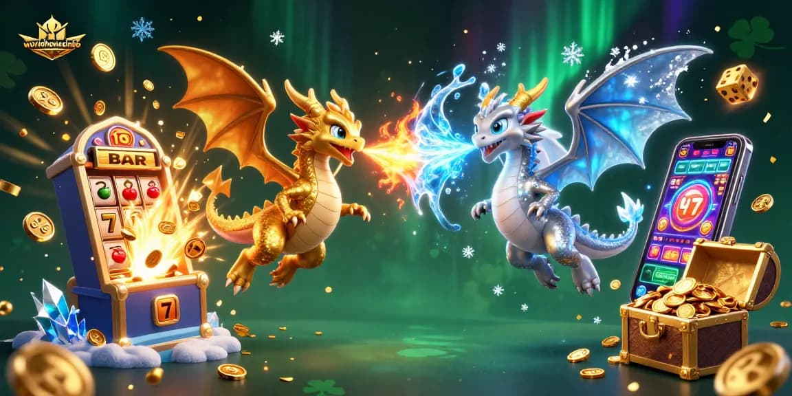 Experience thrilling casino gameplay at worldhouseinfo with a dynamic scene of dragon-themed slots.
