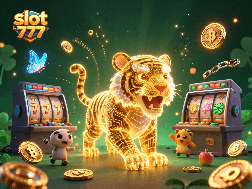 Spin the reels of slot 777, where the cartoon tiger and vibrant elements create thrills in the digital casino.