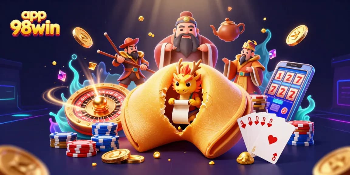 Enhance your gaming experience with the app 98win, featuring dynamic golden casino elements.