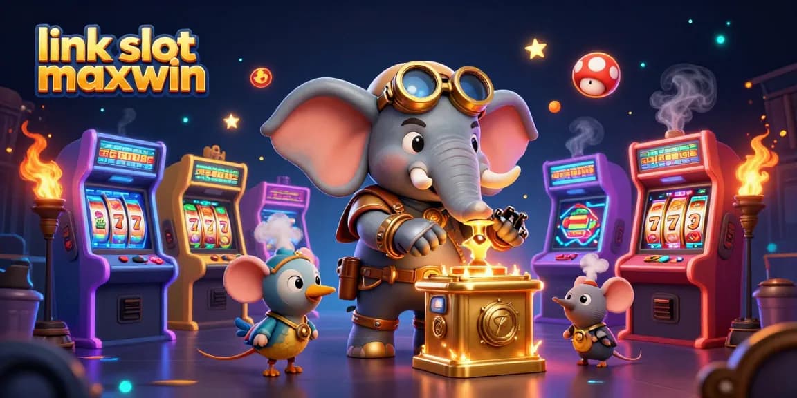 Putar gulungan di link slot maxwin, menampilkan slot 3D yang cerah dan karakter yang hidup mencapai mimpi jackpot.