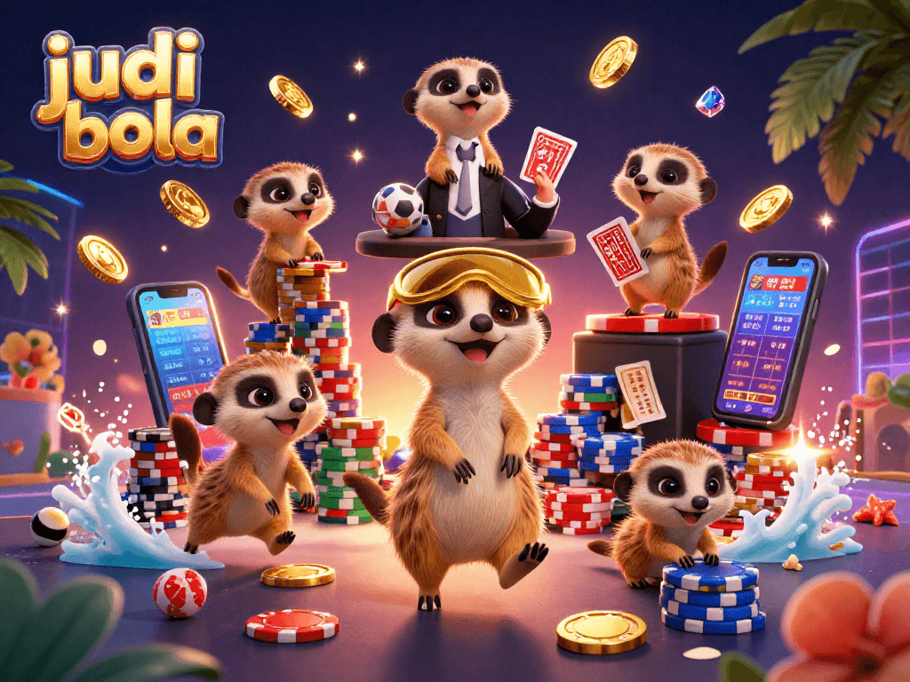 Engage in judi bola action with a colony of meerkats operating a lively sports betting scene.