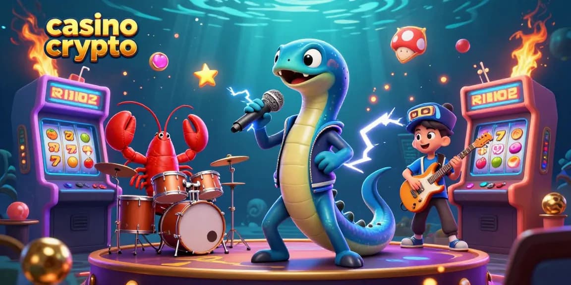 Jouez sur un casino crypto avec des jeux dynamiques et une scène de groupe vibrante.