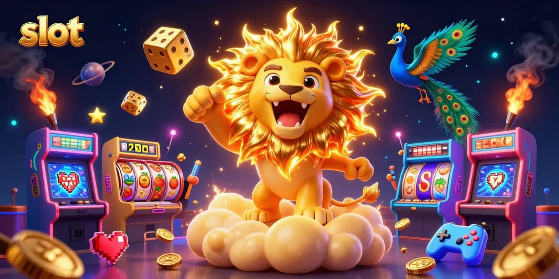 Spin and win with vibrant slot machines and a dynamic 3D cartoon scene