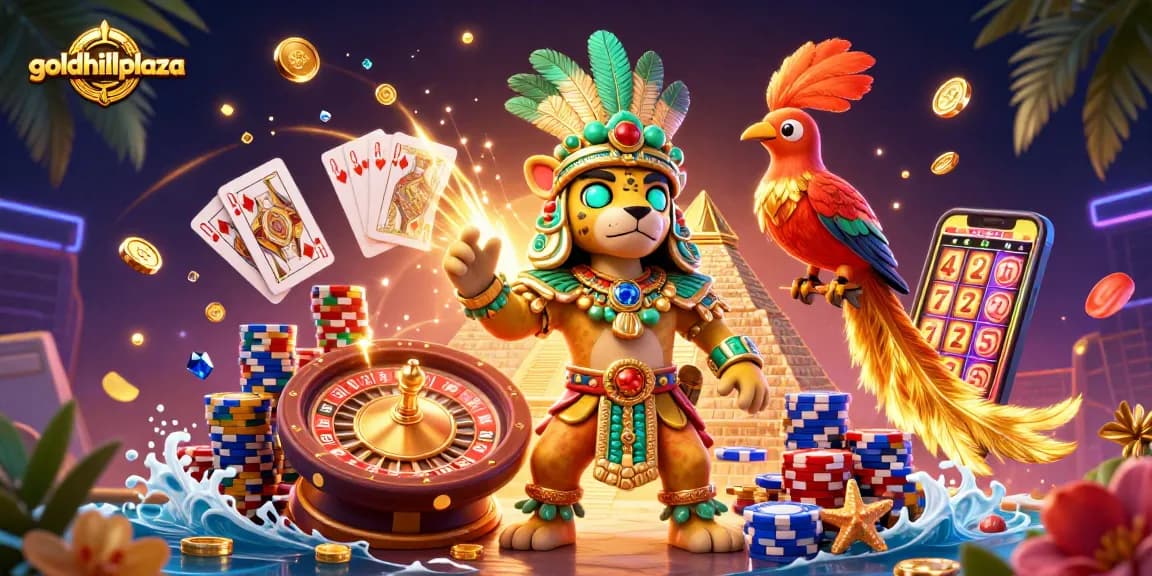 Experience goldhillplaza's vibrant casino scene filled with exciting game elements and winning energy.