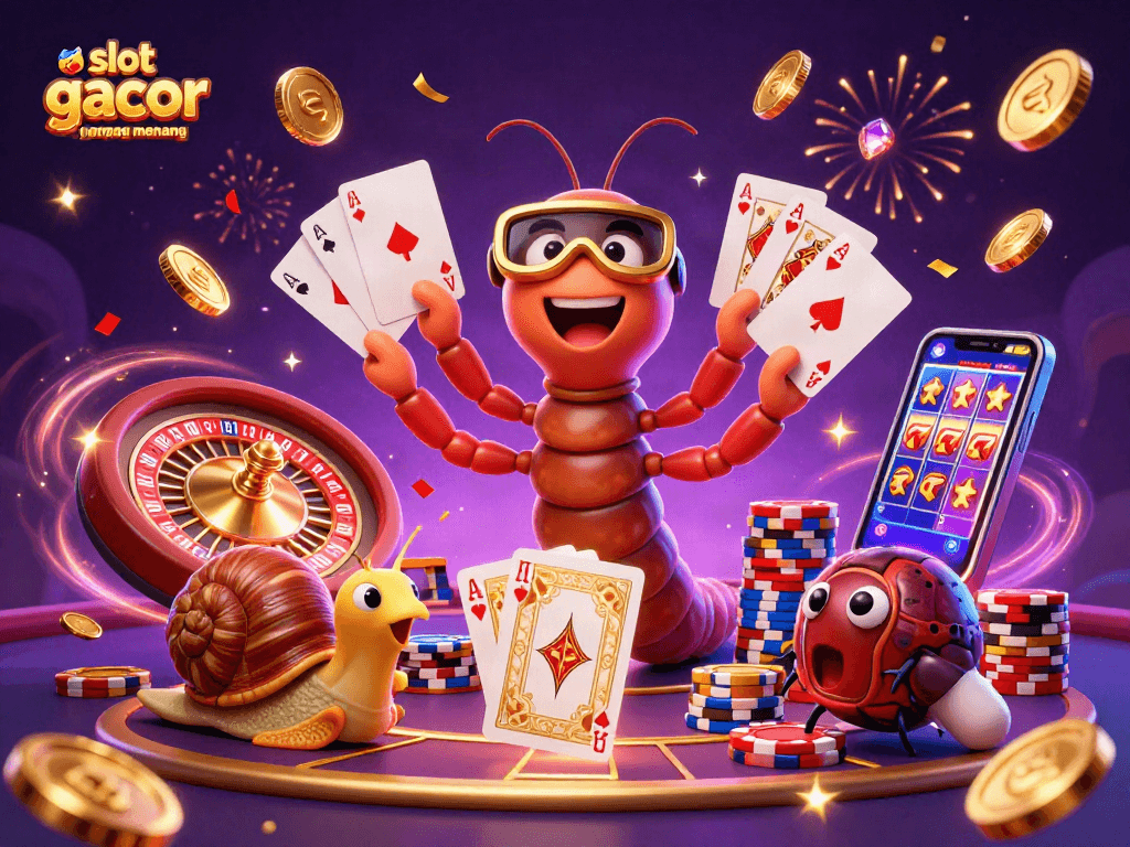 Experience thrilling gameplay with "slot gacor gampang menang" showcased in this vibrant casino scene filled with excitement.
