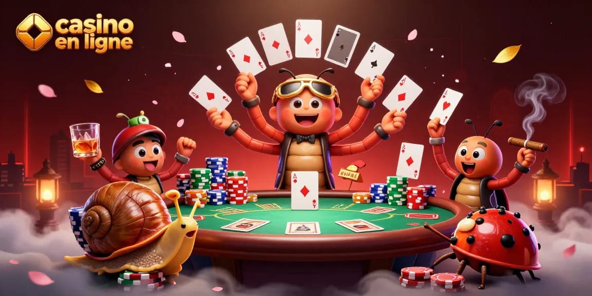 Profitez de jeux de casino en ligne avec une illustration de l'animation ludique.