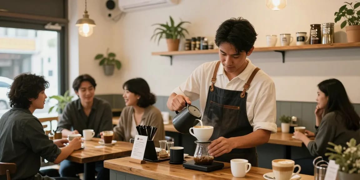 Nectar of Life white coffee served by a trusted local barista in a cozy café environment.