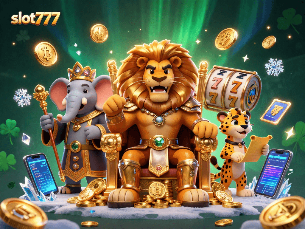 Engage with slot777's vibrant slots world featuring animated characters and golden jackpots.