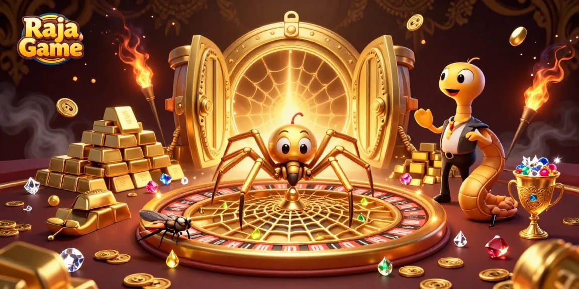Experience engaging gameplay on Raja Game with a dynamic 3D casino scene featuring a roulette wheel.