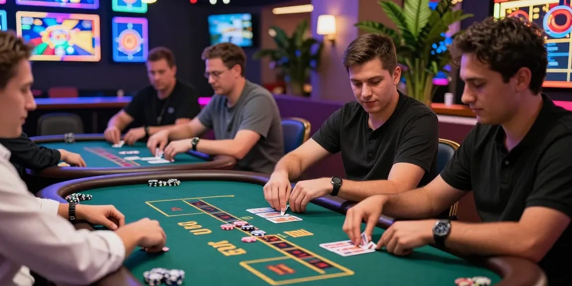 Lemacau Login live casino experience with players at tables and vibrant atmosphere.