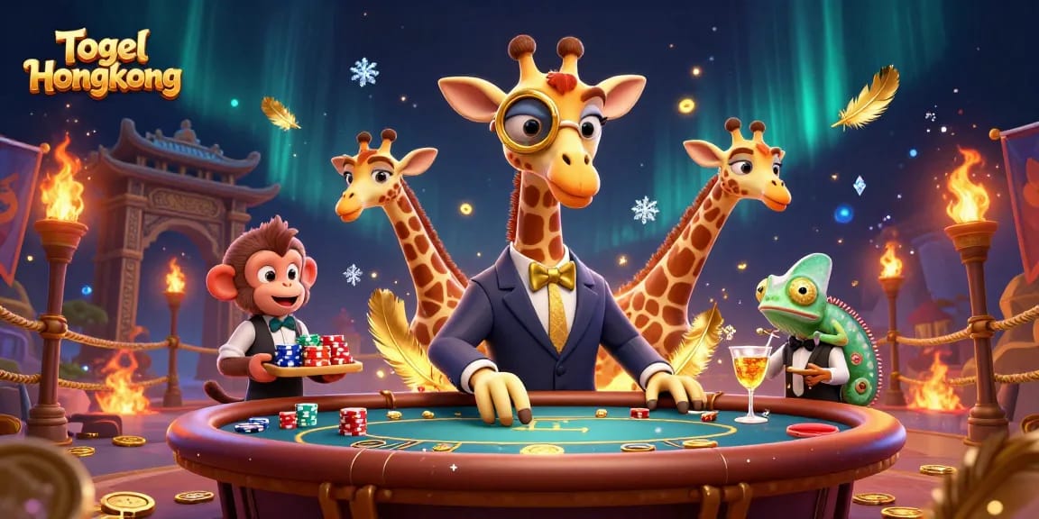 Togel Hongkong reveals thrilling moments with a high-roller giraffe and vibrant casino elements.