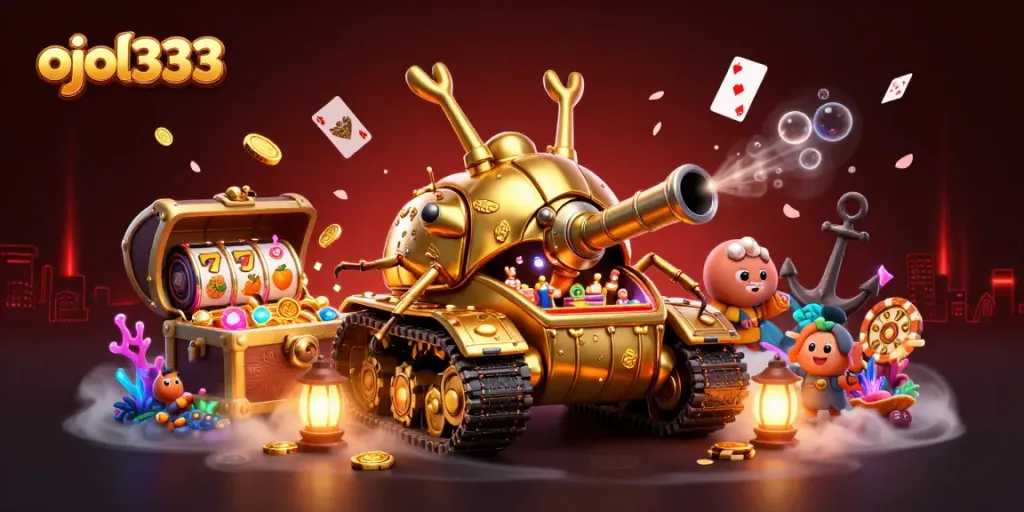 Engage in exciting gameplay with ojol333's miniature casino adventure inside a golden beetle tank.