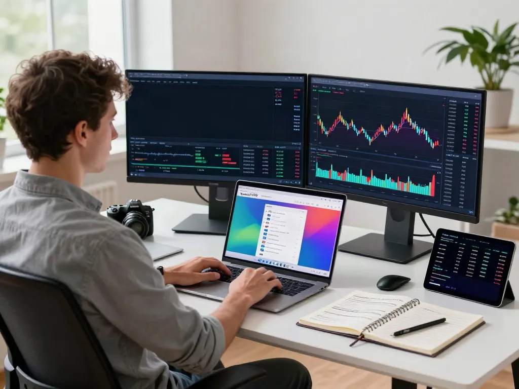 Dynamic trading workspace featuring TradingView官网 charts and analysis tools.