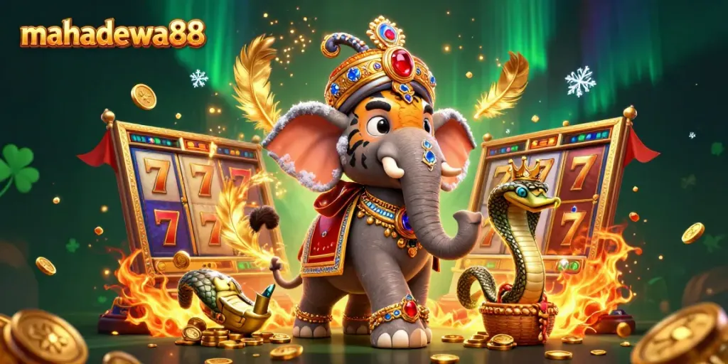 Experience thrilling gameplay at mahabewa88 with dynamic 3D characters and slot elements in an exciting casino setting.