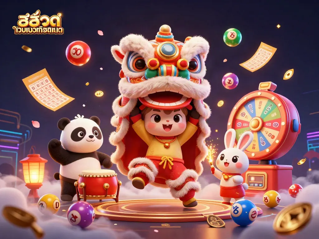 Enjoy an exciting scene of magical moments with สล็อตเว็บตรงทั้งหมด as a lion dance leads the festive cheer and winning excitement.