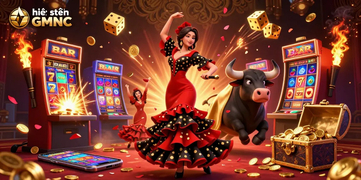 Experience the excitement of the hệ thống GMNC with dynamic casino elements and vibrant characters.