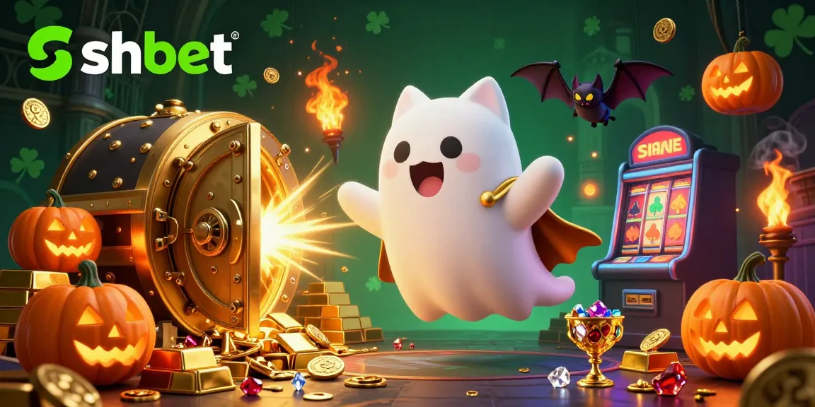 Experience the thrill of shbet as the ghost cat and bat explore a haunted casino filled with treasures and glowing jackpots.