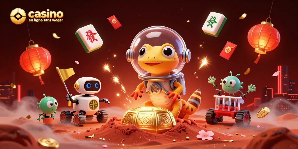 Visualisez le casino en ligne sans wager avec un lézard martien en pleine exploration et des bonus cachés.