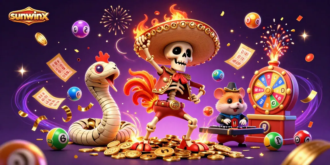 Experience vibrant wins with sunwinx, depicted in a lively 3D casino illustration featuring dazzling game elements.