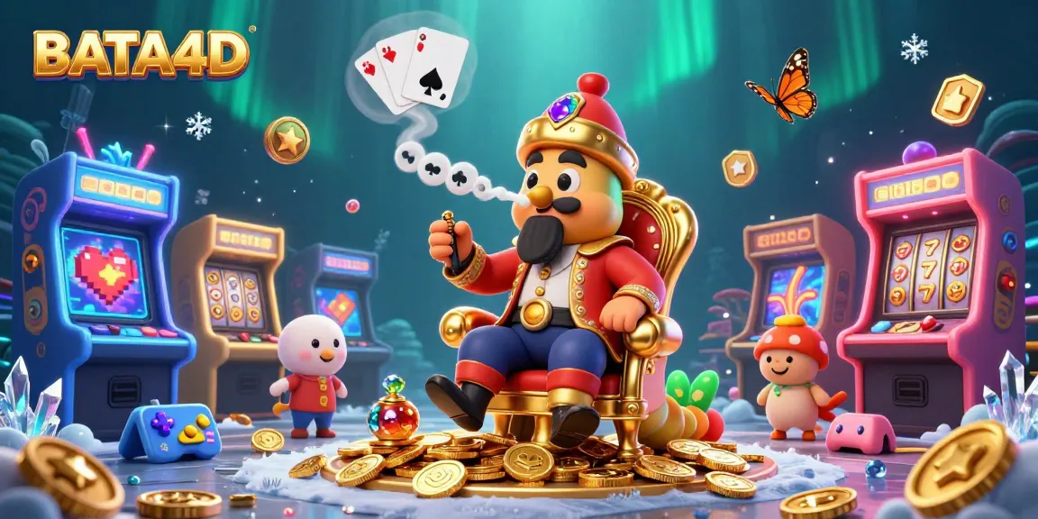 BATA4D energizes players with a vibrant casino scene featuring a lucky caterpillar and golden coins.